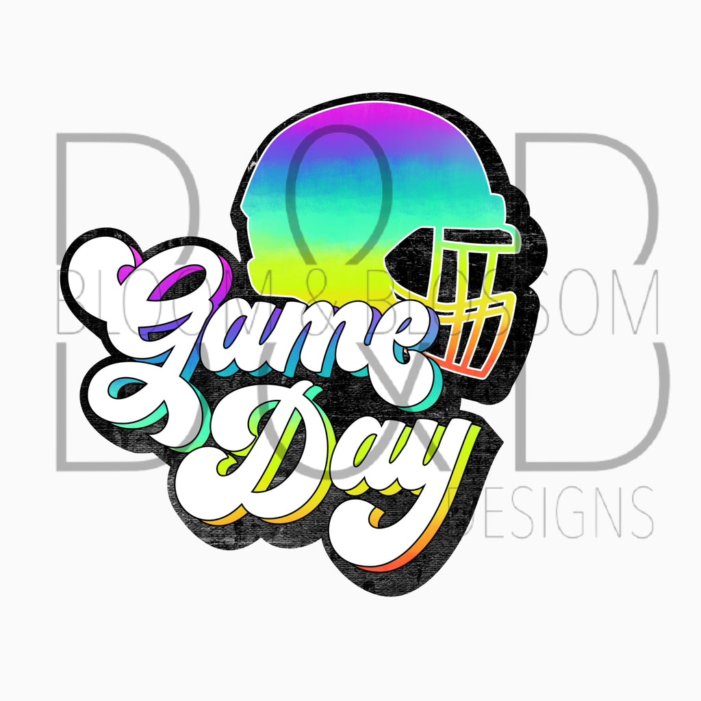Game Day Football Tie Dye Sublimation Print