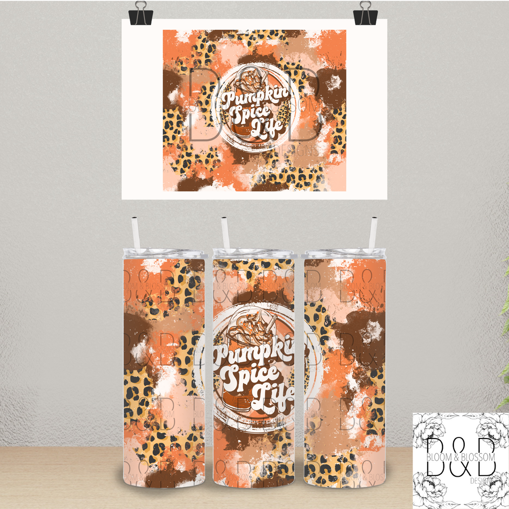 Pumpkin Spice Life 20oz 25oz Full Wrap Sublimation Print