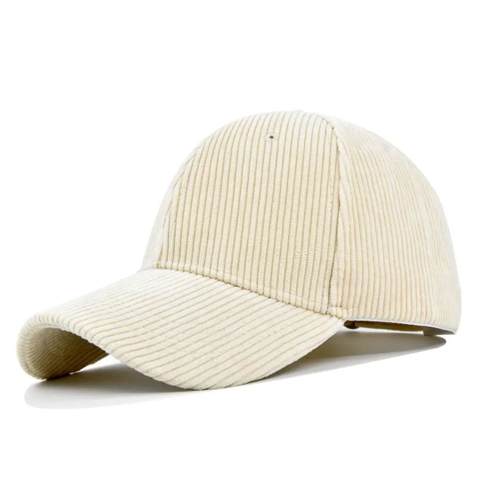 White Corduroy Adult Hat